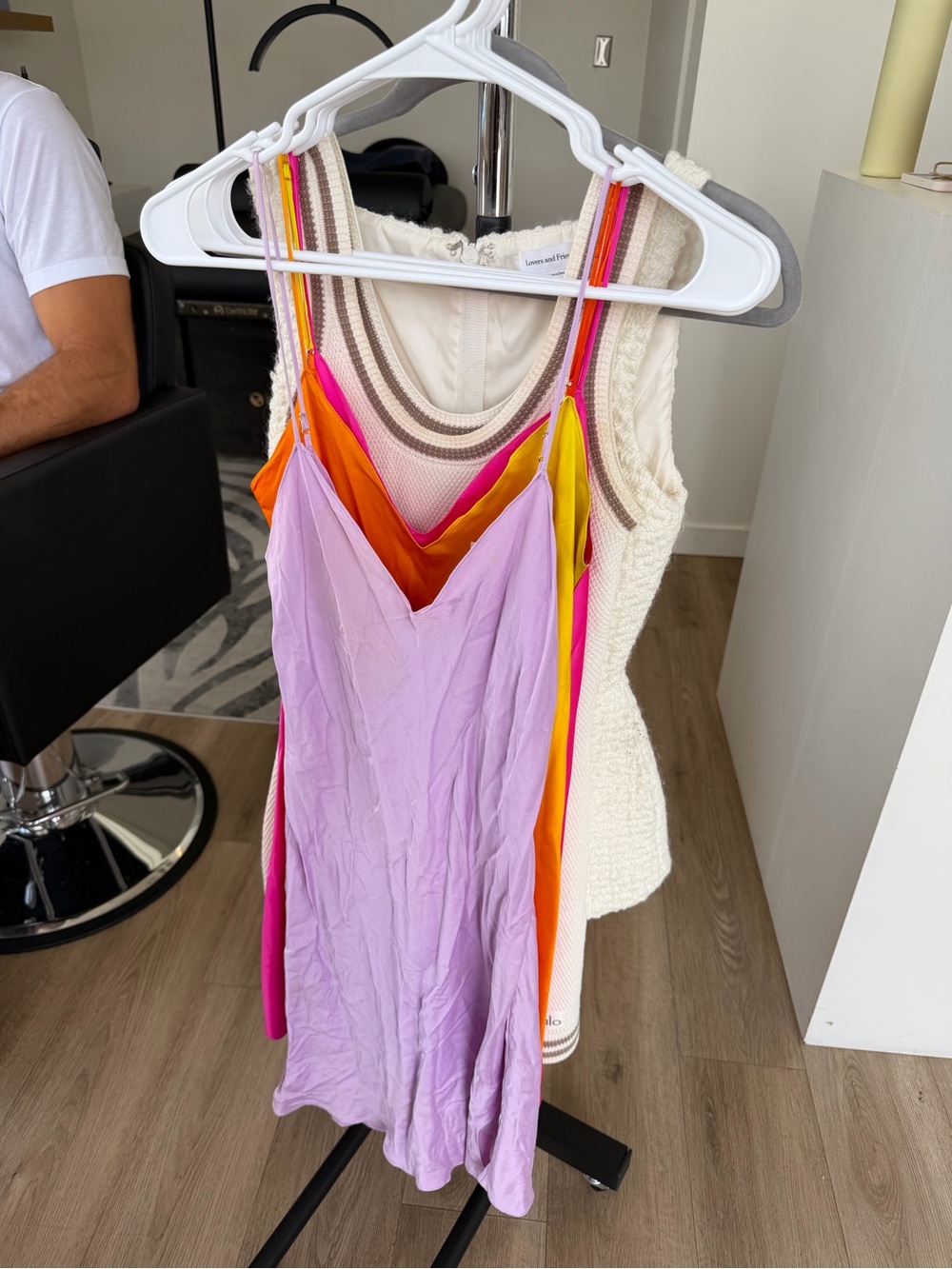 DANNIJO Multicolor Silk Camisole in Lavender, Hot Pink, Orange and Yellow